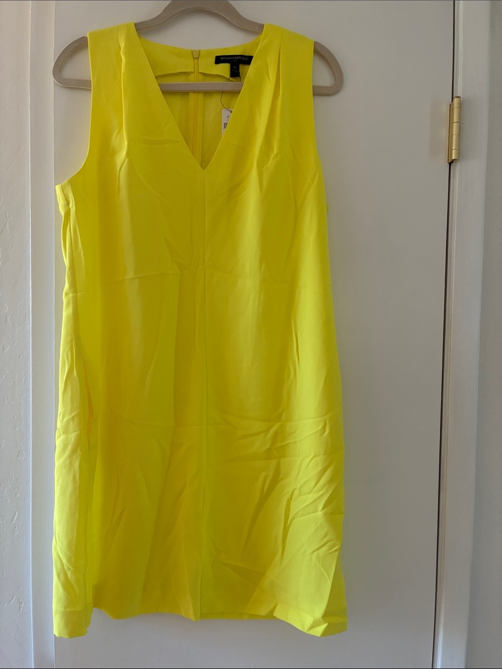 Sleeveless V-Neck Yellow Shift Dress